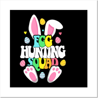 Egg Hunting Squad Funny Easter Bunnies Egg Hunt Posters and Art